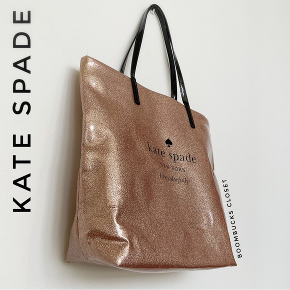 Kate Spade Rose Gold Glitter Tote Bag NWOT - Picture 4 of 16